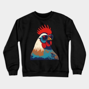 Rooster Wearing Sunglasses Crewneck Sweatshirt